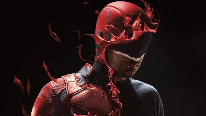 Un primo piano del protagonista nel poster promozionale della terza stagione di Daredevil