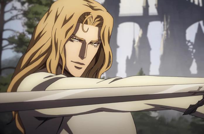 Un'immagine di Alucard nella terza stagione di Castlevania