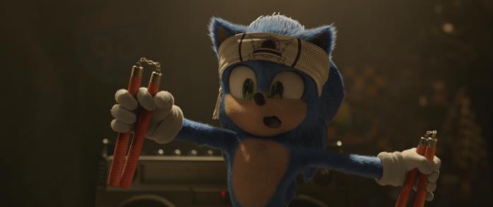 Sonic fa arti marziali Sonic pratica arti marziali in una scena del film