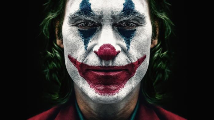 Il volto truccato del Joker di Joaquin Phoenix Joaquin Phoenix come Joker