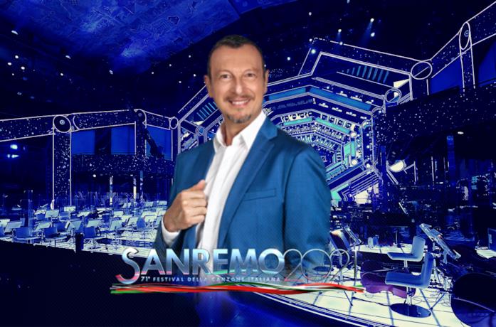 Amadeus nelle immagini promozionali del Festival