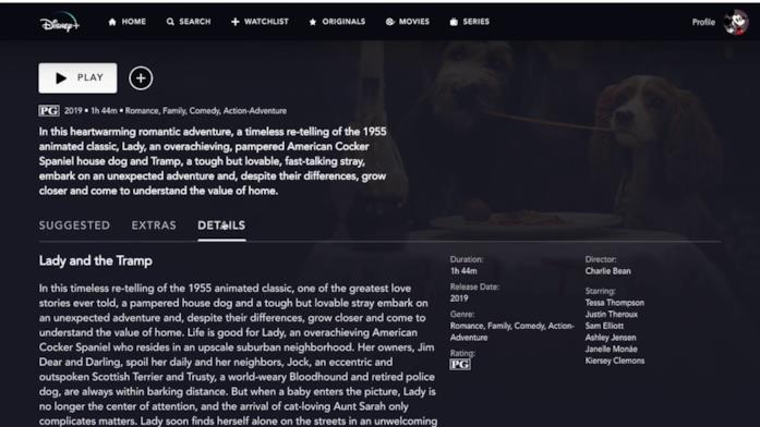 La scheda con tutti i dettagli su Disney+ La scheda con tutti i dettagli su Disney+