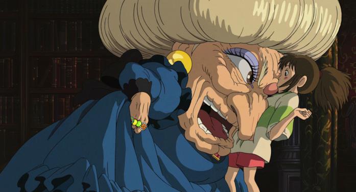 Yubaba e Chihiro Yubaba espone i termini del contratto a Chihiro