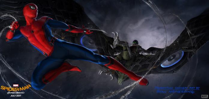 Spider-Man: Homecoming, Peter contro L'Avvoltoio Spider-Man affronta l'Avvoltoio in un'immagine di Spider-Man: Homecoming