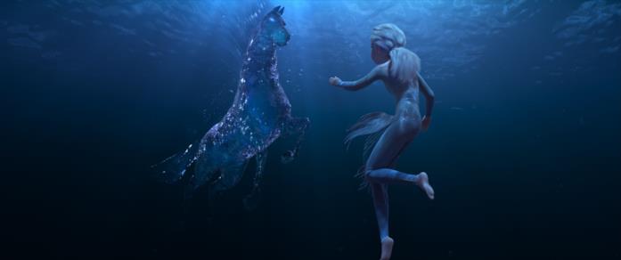Elsa e il cavallo d'acqua Elsa nuota e lotta con il cavallo d'acqua