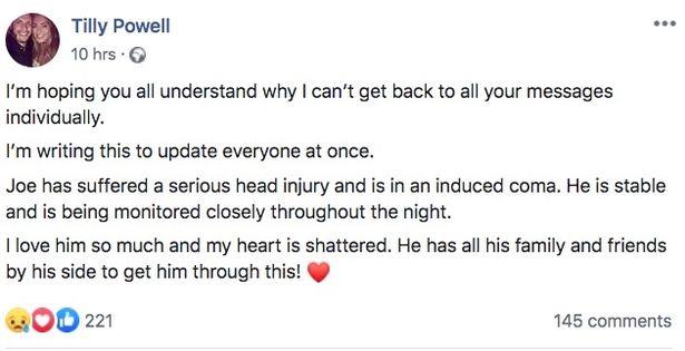 Tilly Powell: il messaggio su Facebook Il messaggio di Tilly Powell su Facebook