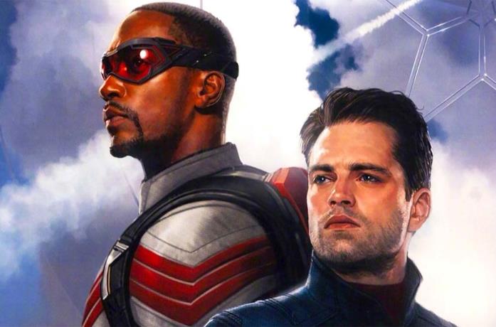 Sam Wilson e Bucky Barnes nel poster promozionale di The Falcon and The Winter Soldier