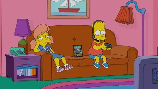 Bart gioca ai videogiochi davanti alla sua fidanzata