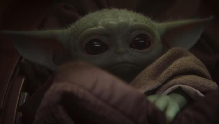 Il Bambino in una scena del secondo episodio di The Mandalorian