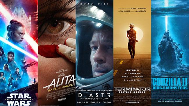 I poster di Star Wars IX, Alita. Ad Astra, Terminator 3, Godzilla II