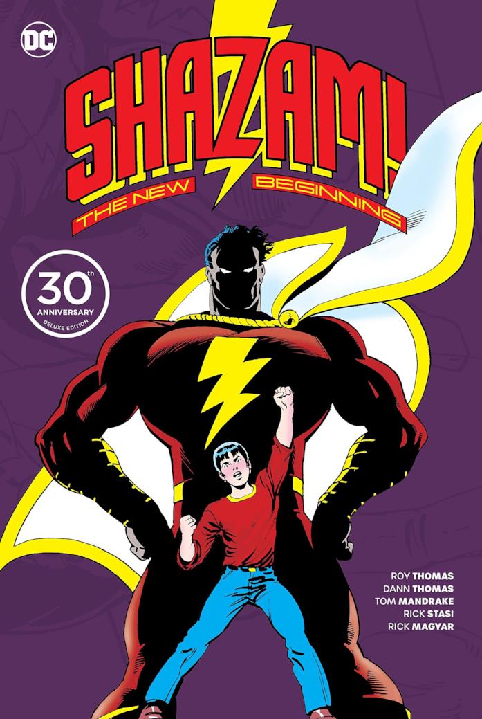 Dopo l'evento Crisis on Infinite Earths, Shazam viene fatto ripartire con la miniserie The New Beginnig Copertina del volume celebrativo del 30esimo anniversario della miniserie Shazam: The new Beginning
