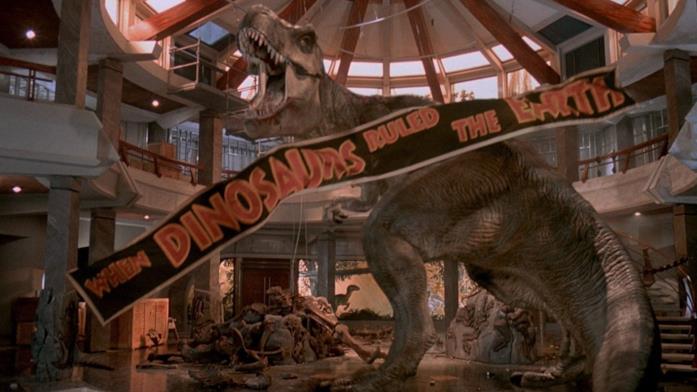 Il Tirannosauro Rex alla fine di Jurassic Park Il T-Rex ritornerà in Dominion