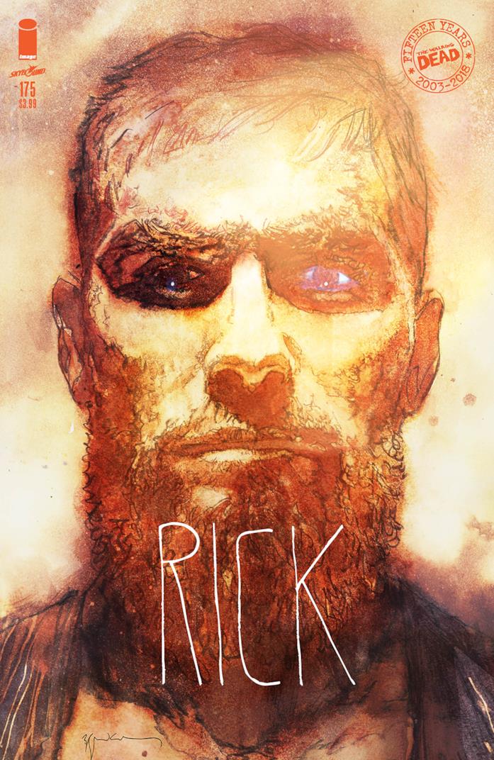 La variant cover del numero 175 di The Walking Dead La variant cover del numero 175 di The Walking Dead dedicata a Rick Grimes