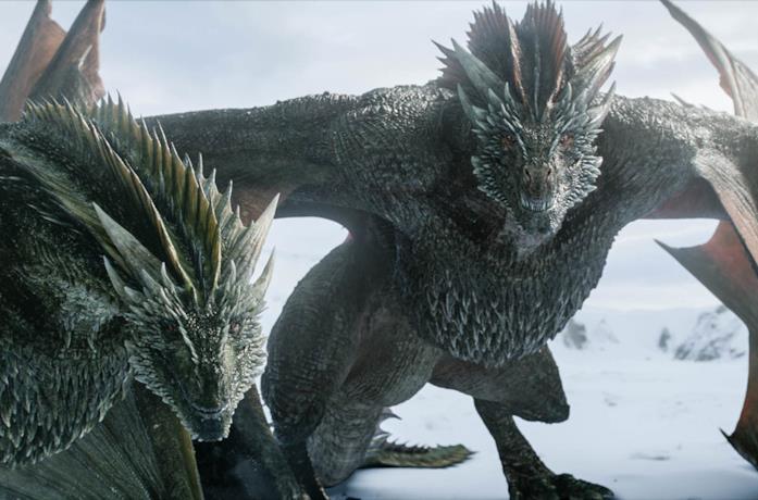 Drogon e Viserion in Game of Thrones