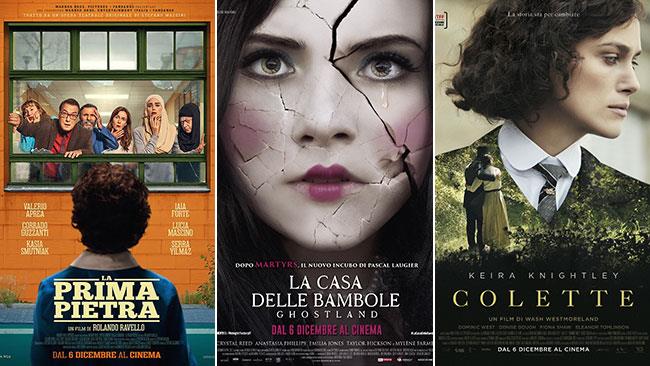 I poster dei film La prima pietra, Ghostland - La casa delle bambole, Colette