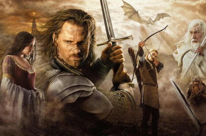 Il Signore degli Anelli e lo Hobbit, film a confronto Aragorn, Gandalf il Bianco, Legolas e Arwen