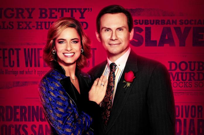 Primo piano di Amanda Peet e Christian Slater