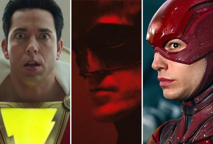 Da sinistra: Shazam, Batman e Flash