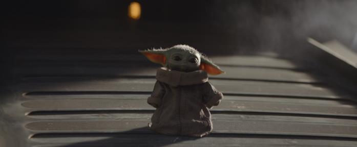 Il Bambino in una scena della serie TV The Mandalorian