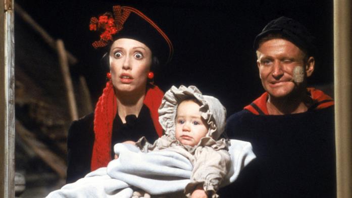 Robin Williams ha interpretato Braccio di Ferro nell'omonimo film Un'immagine con i protagonisti del film Popeye - Braccio di Ferro