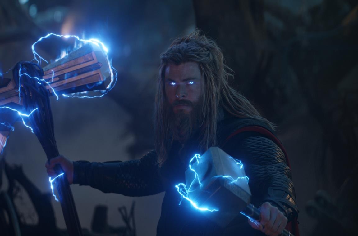Chris Hemsworth in una scena del film Avengers: Endgame
