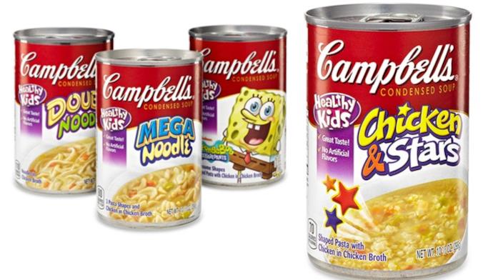 Quattro confexioni di primi piatti pronti e in scatola della Campbell's