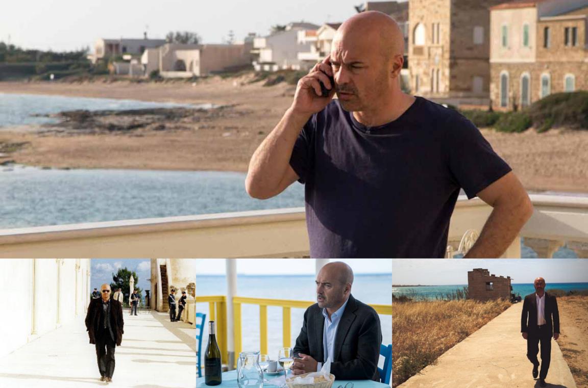 Un collage di Montalbano in alcune delle location più iconiche