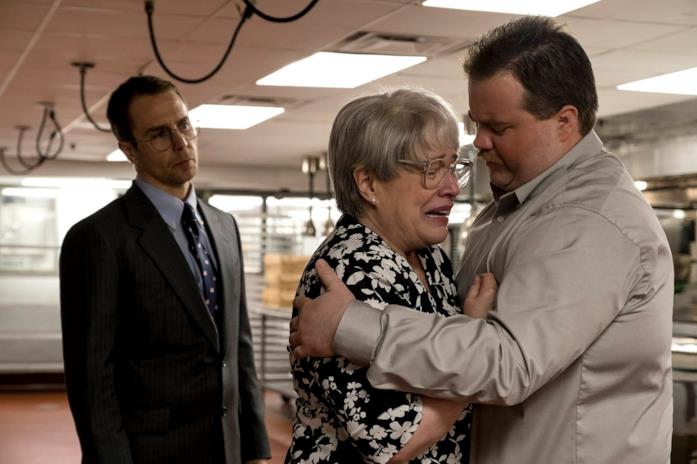 Sam Rockwell, Kathy Bates e Paul Walter Hauser in una scena di Richard Jewell