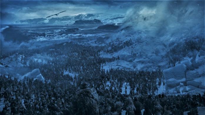 Cos'è il Vetro di Drago e perché può uccidere gli Estranei in Game of Thrones Dalla stagione 7 di Game of Thrones, una veduta dell'esercito del Re della Notte