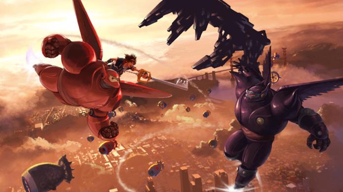 Sora combatte in Kingdom Hearts 3