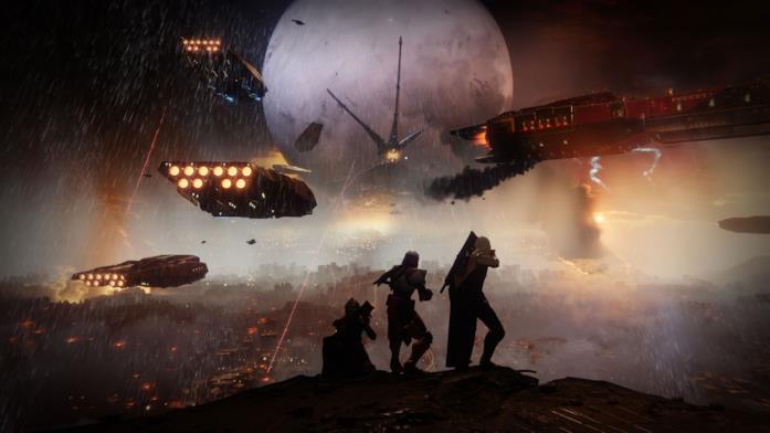 Tre Guardiani assistono alla caduta della Torre in Destiny 2