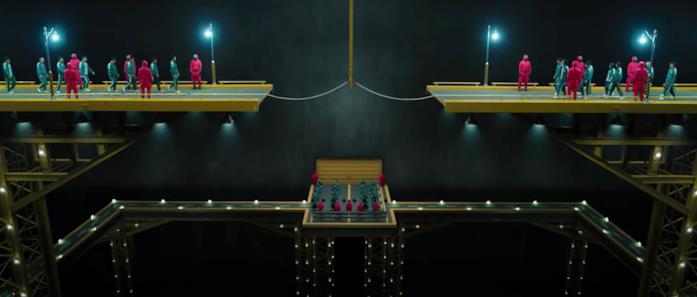 Squid Game: i giochi veri e il backstage Una scena del Tiro alla fune da Squid Game
