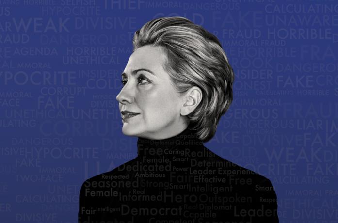 Primo piano di Hillary Clinton