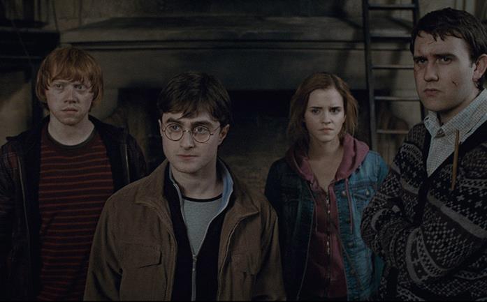 Harry, Ron, Hermione e Neville in Harry Potter e i Doni della Morte