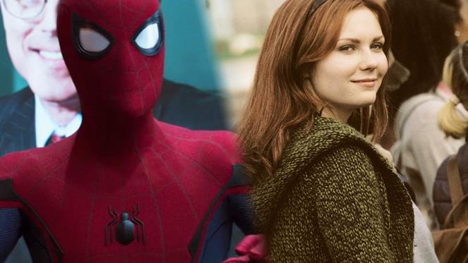 Un collage tra il nuovo Spider-Man e Kirsten Dunst