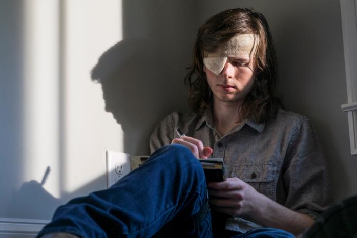 Carl e Rick in una scena da The Walking Dead