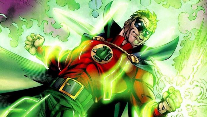 Il supereroe Green Lantern nella persona di Alan Scott