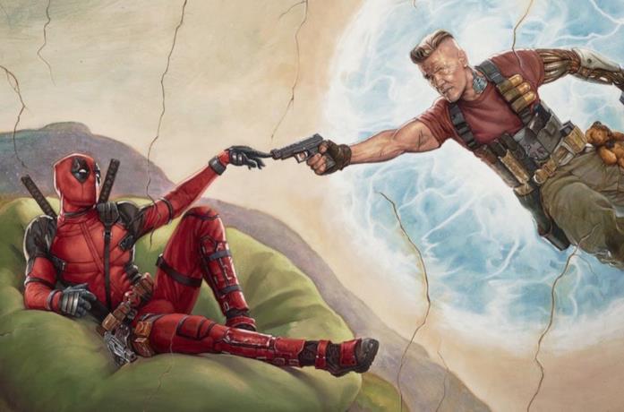 Deadpool e Cable in un artwork promozionale per Deadpool 2