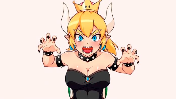 Un primo piano di Bowsette