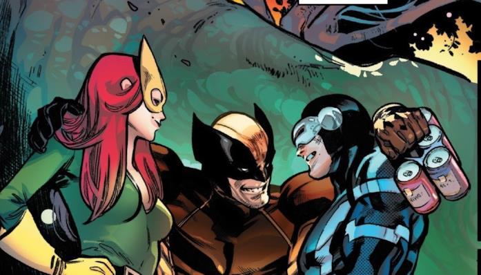 Wolverine, Fenice e Ciclope festeggiano insieme