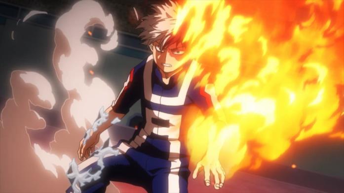 Todoroki sa usare sia il ghiaccio che il fuoco
