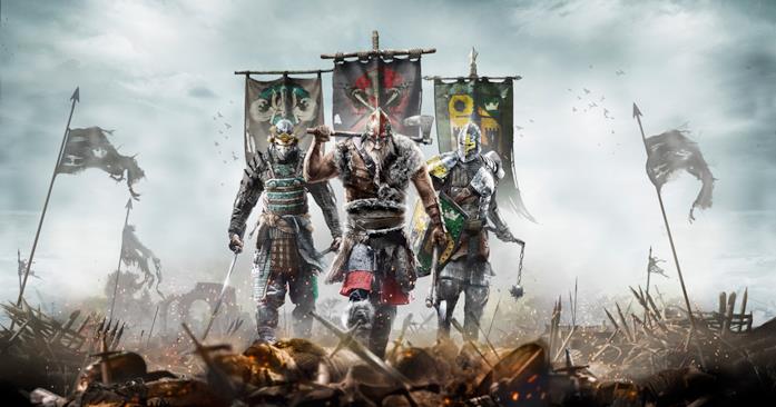 Le tre classi di For Honor sulla cover del videogame