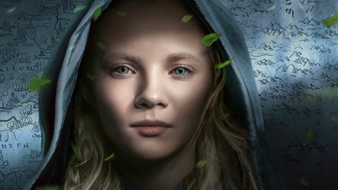 Freya Allan in un poster di The Witcher