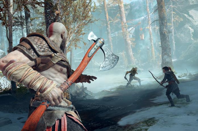 Kratos combatte nel nuovo God of War
