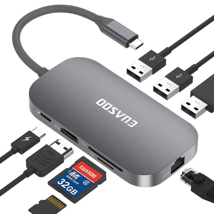 EUASOO Hub USB C con 9 Porte in offerta con l'Amazon Prime Day EUASOO Hub USB C con 9 Porte