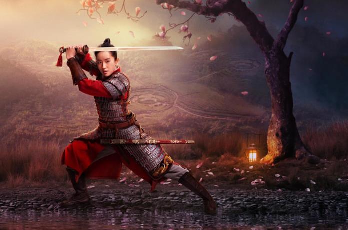 Mulan in armatura e con la spada