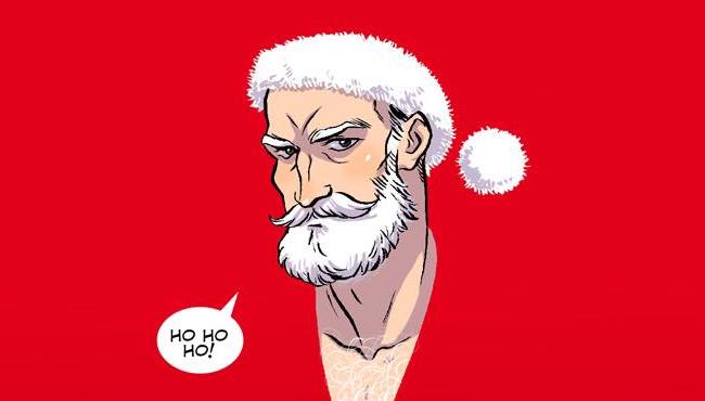 Babbo Natale in un disegno di Giulio Macaione