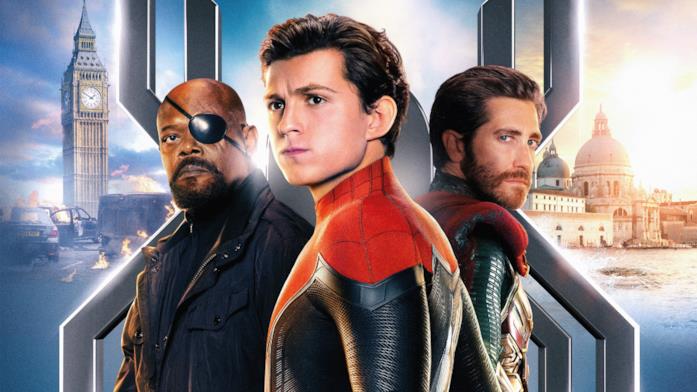 Il cast di Spider-Man: Far from Home Primo piano di Tom Holland, Jake Gyllenhaal e Samuel L. Jackson