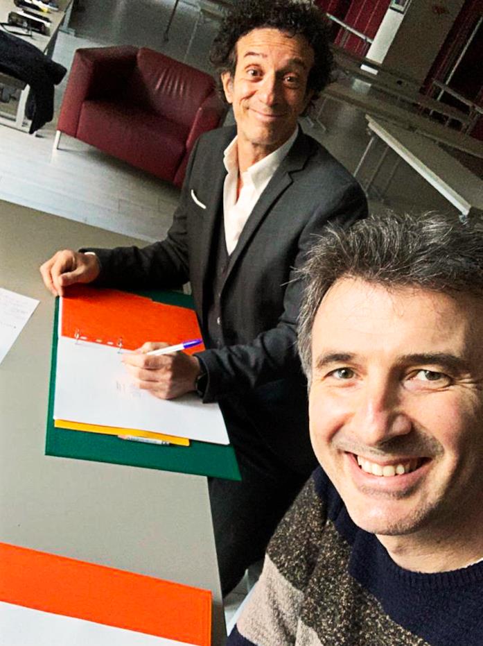 Ficarra e Picone lavorano a Incastrati Ficarra e Picone sorridono