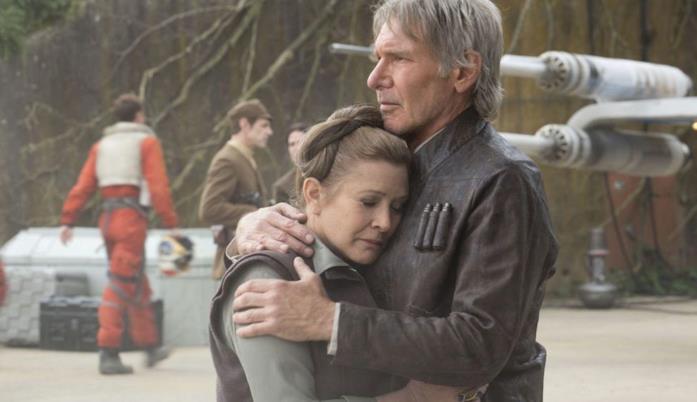 La Principessa Leia e Han Solo Carrie Fisher e Harrison Ford in Star Wars: Il risveglio della Forza